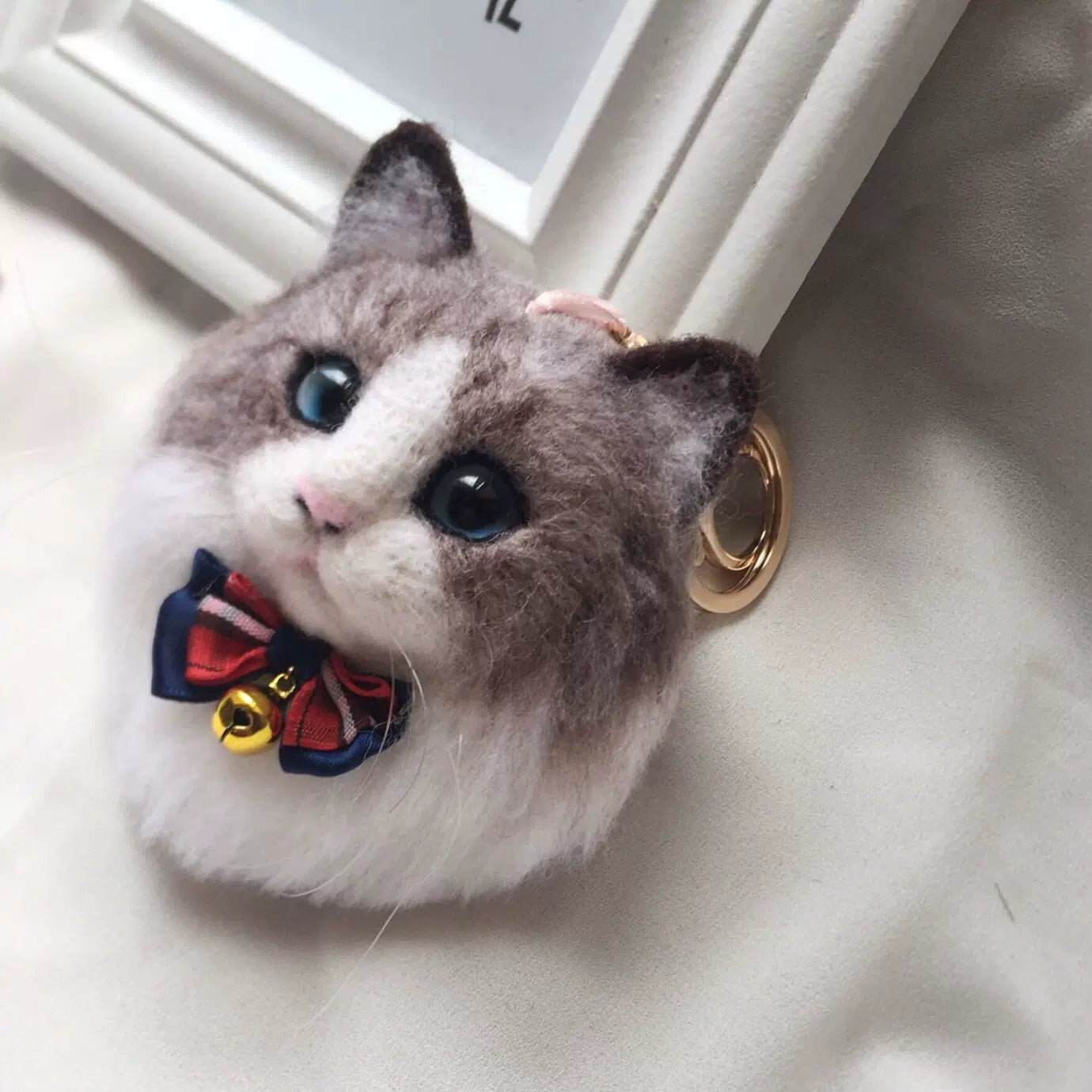 Custom Felt Pet Head Bag Pendant